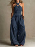 Leanne | Eleganter Neckholder Jumpsuit