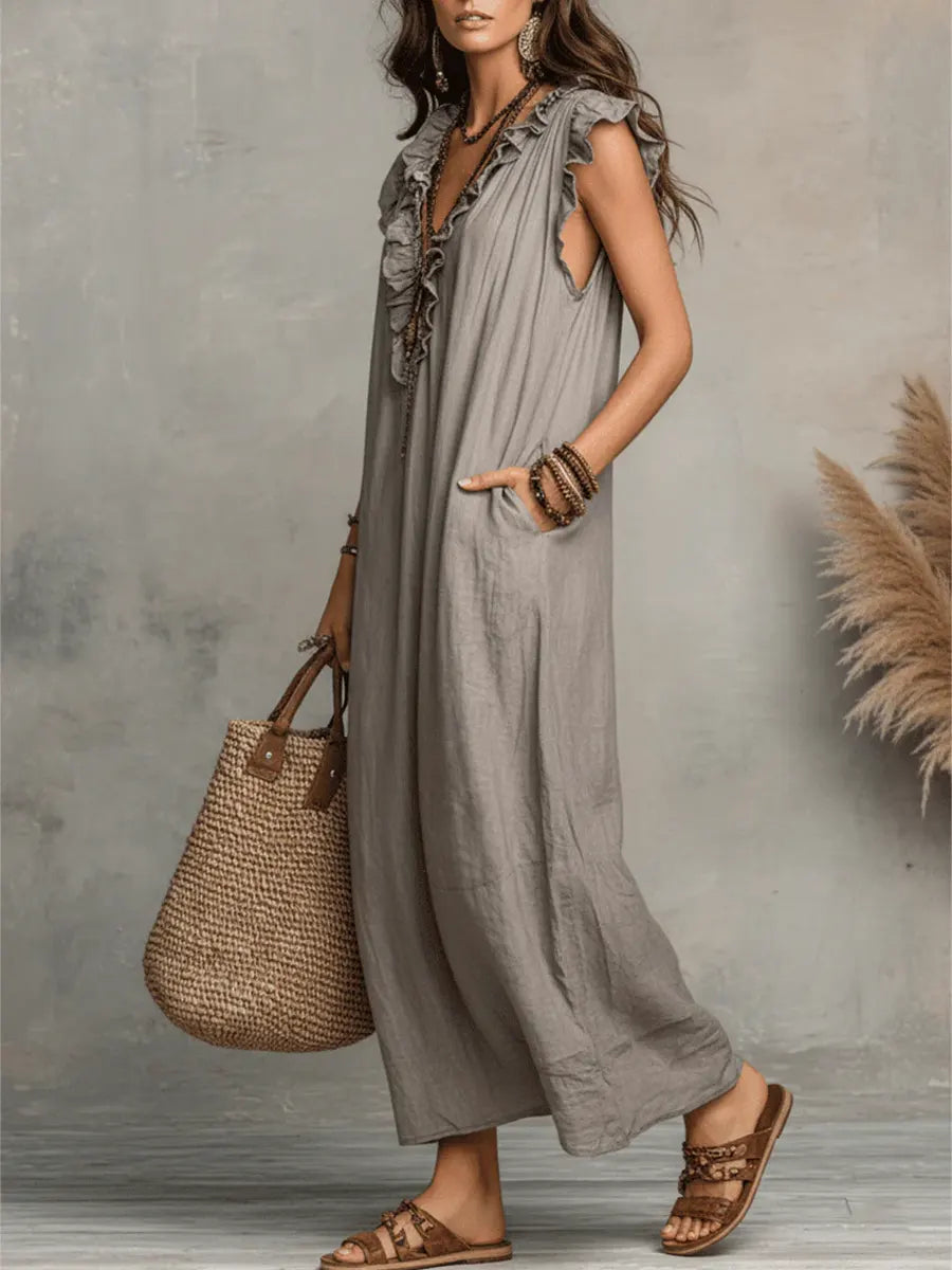 Kyana | Luftiges Maxikleid mit Rüschen