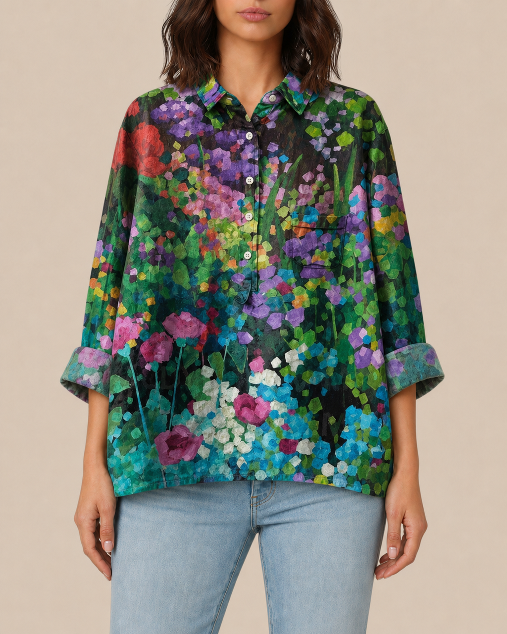Azra | Bluse mit Künstlerprint
