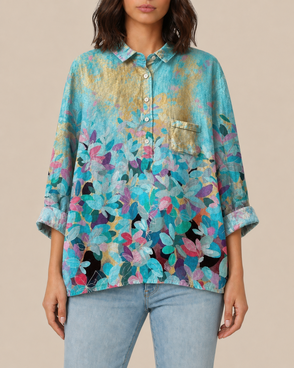 Jessa | Bluse mit Künstlerprint