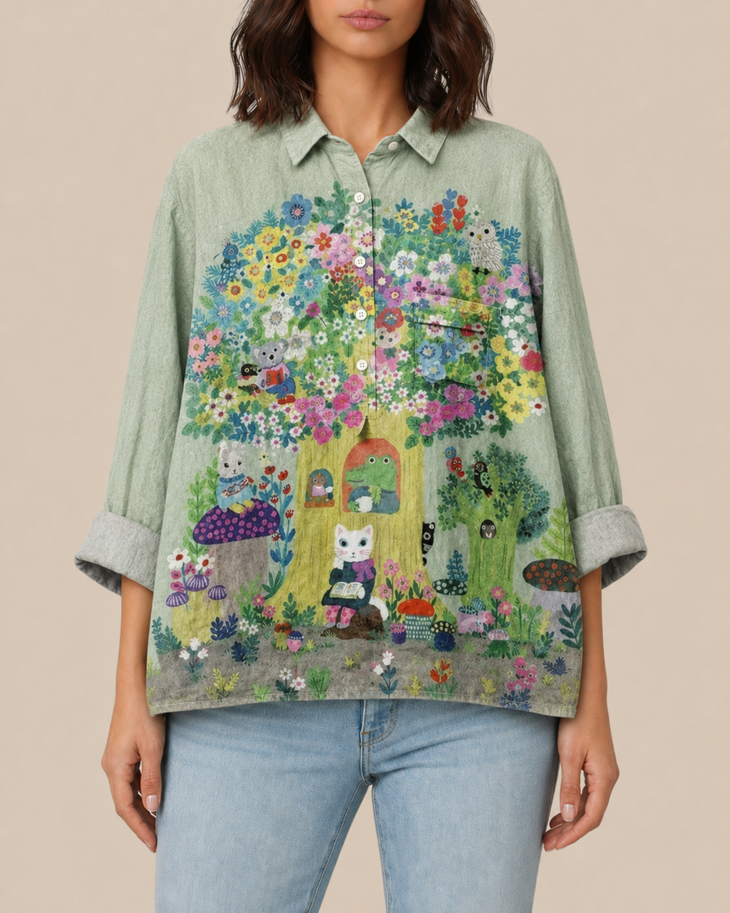 Dahlia | Bluse mit Künstlerprint